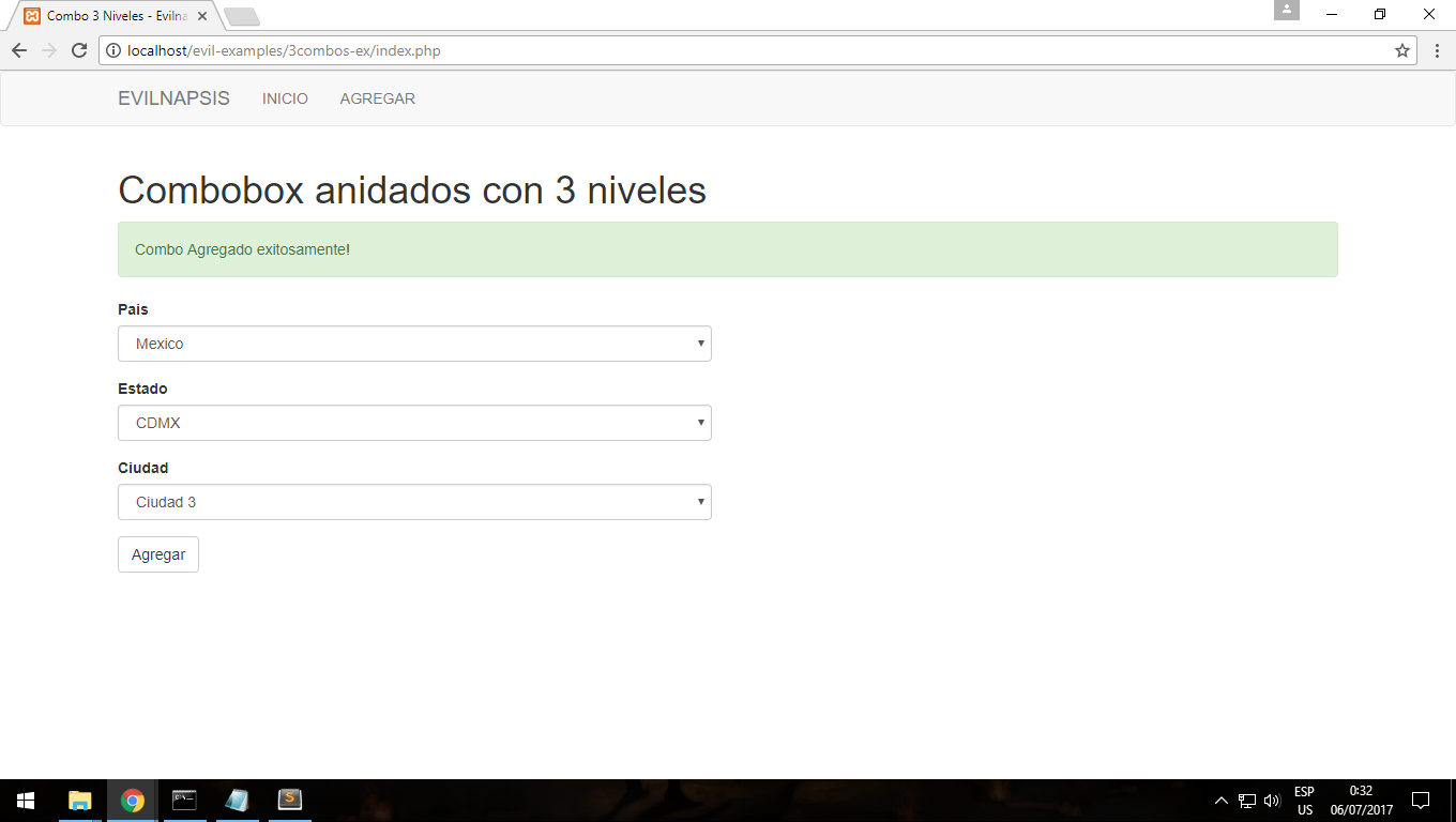 Combobox De 3 Niveles (pais, Estado Y Ciudad) Con PHP Y MySQL – Evilnapsis